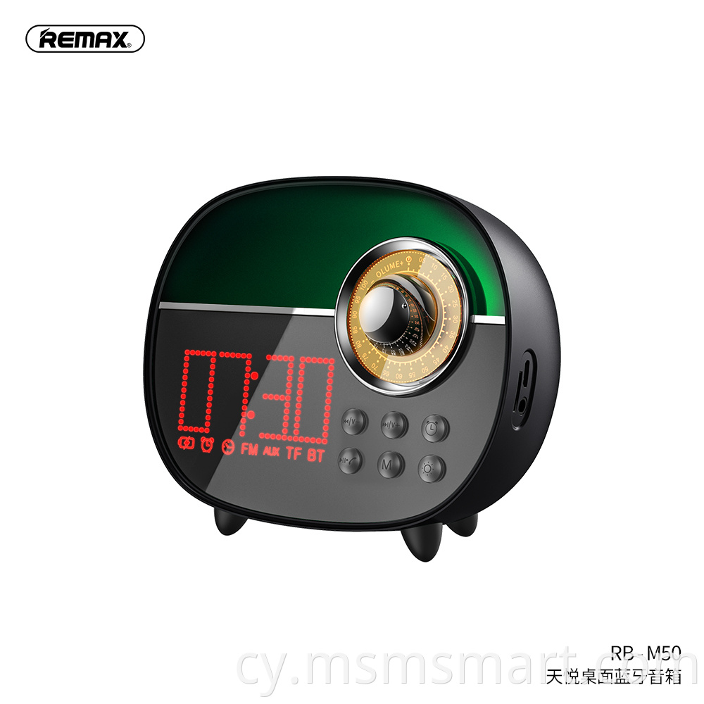 REMAX Newydd RB-M50 Lliwgar Lamp Atmosffer Siaradwr Bluetooth gyda batri aildrydanadwy